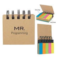 Imprinted Spiral Book with Sticky Notes & Flags