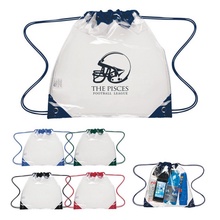 Touchdown Clear Drawstring Backpack with Imprint