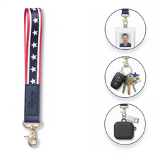 USA Patriotic Wrist Strap Keychain