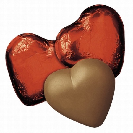 Red Foil Wrapped Chocolate Hearts