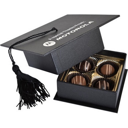 Truffles in Graduation Cap Box