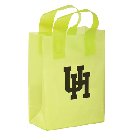 Color Frosted 8" x 4" x 11" Logo Shopper Bags