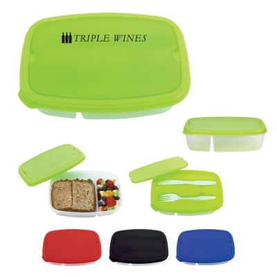 2-Section Lunch Container with Custom Imprint