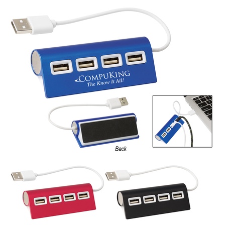 4 Port Aluminum Wave USB Hub