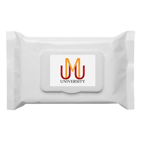 50 Count Antibacterial Wet Wipe Logo Packs