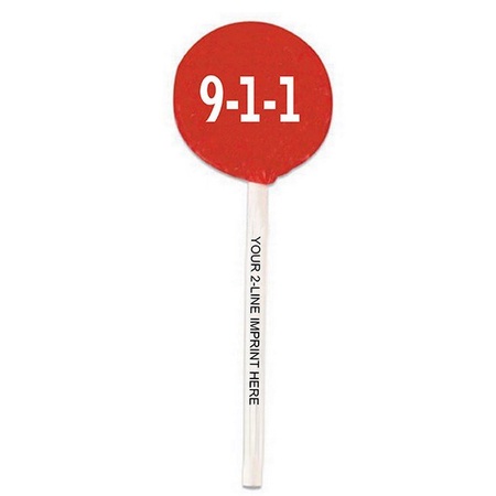 9-1-1 Lollipops with Imprinted Sticks