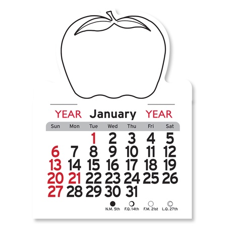 Adhesive Peel-N-Stick Apple Shape 2022 Calendars