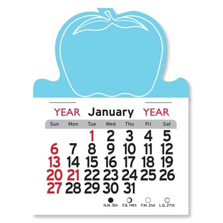 Adhesive Peel-N-Stick Apple Shape 2023 Calendars
