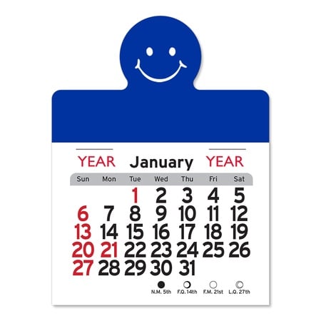 Adhesive Peel-N-Stick Smile Face 2024 Calendars