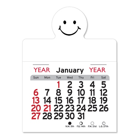 Adhesive Peel-N-Stick Smile Face 2024 Calendars