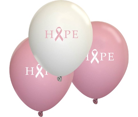 Breast Cancer Awareness Hope Ribbon Balloons