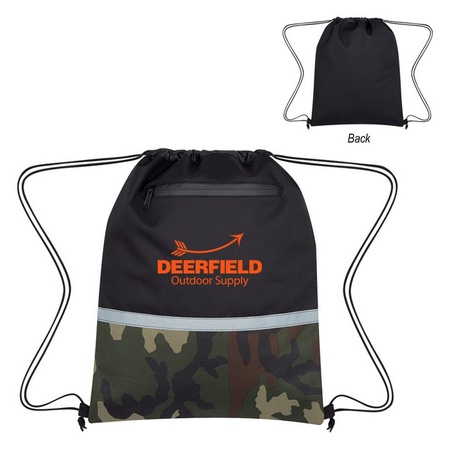 Personalized Camo Accent Drawstring Sports Pack
