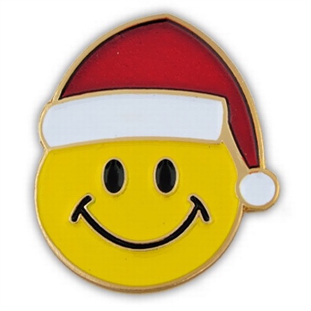 Christmas Smiley Face Lapel Pin