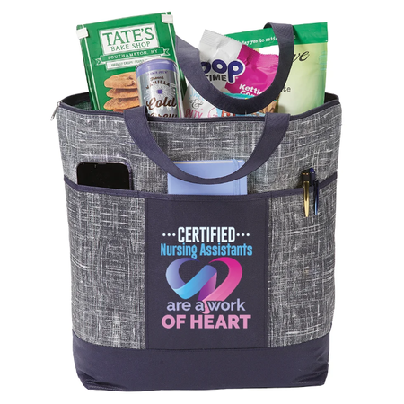 Certified Nursing Assistants Are a Work of Heart Non-Woven Zippered Tote Bag