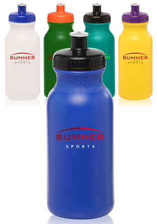 Custom 20 oz. Water Bottles with Push Caps
