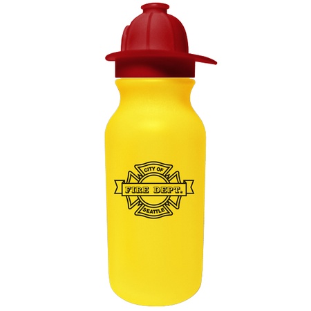 Custom Drink Bottle with Fireman Helmet