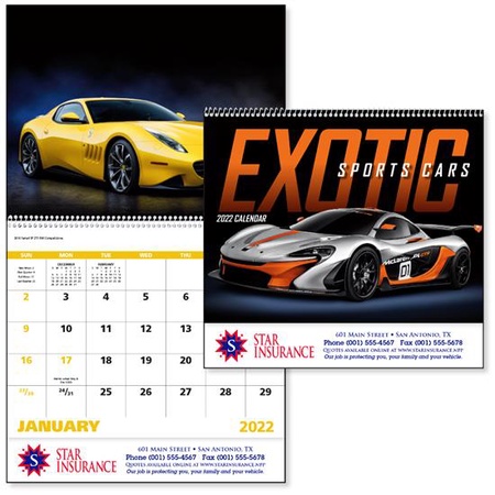 Exotic Sports Cars 2023 Promotional Wall Calendars