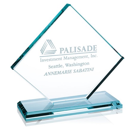 Laser Engraved Jade Diamond Award
