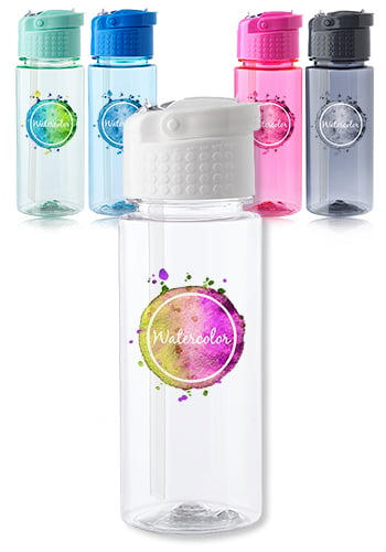 Logo Transparent 18 oz. Bottle with Carrying Handle