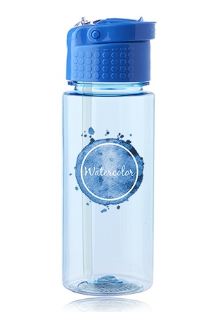 Logo Transparent 18 oz. Bottle with Carrying Handle