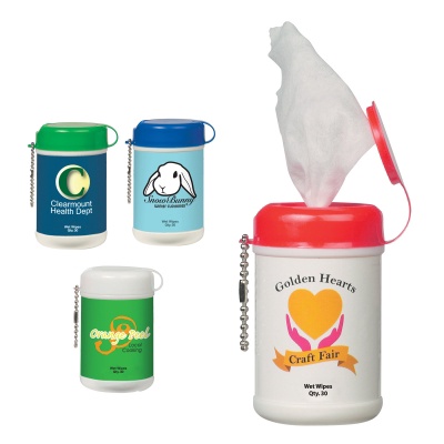 Mini Wet Wipe Canister with Custom Imprint