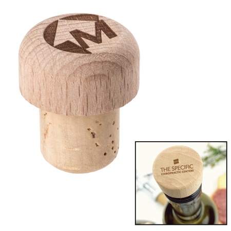Natural Beechwood Custom Wine Stopper Cork