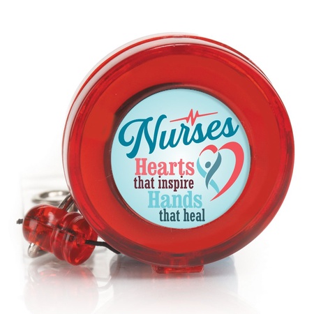 Nurses: Hearts That Inspire, Hands That Heal Retractable Badge Holder
