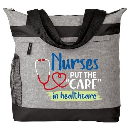 Nurses Put the "Care" in Healthcare Zipper Tote Bag