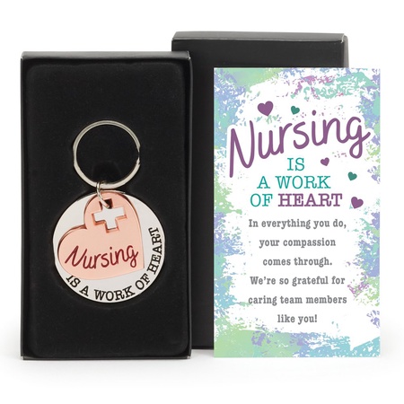 Nursing Is A Work Of Heart Key Tag with Card