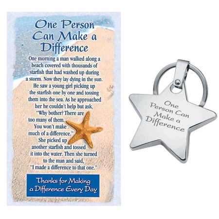 One Person Can Make A Difference Star Key Tag With Keepsake Card