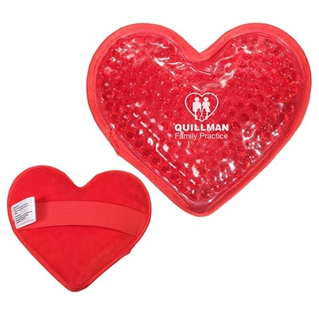 Plush Heart Imprinted Hot & Cold Pack