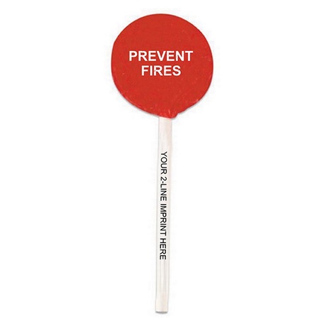 Prevent Fires Lollipops with Imprinted Sticks