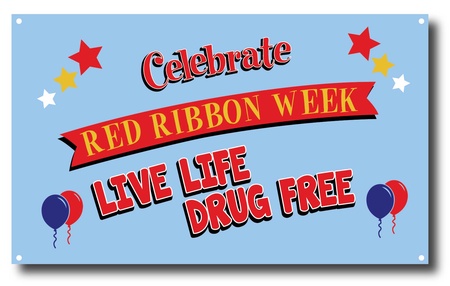 Red Ribbon Week 5' x 3' Vinyl Banner with Grommets