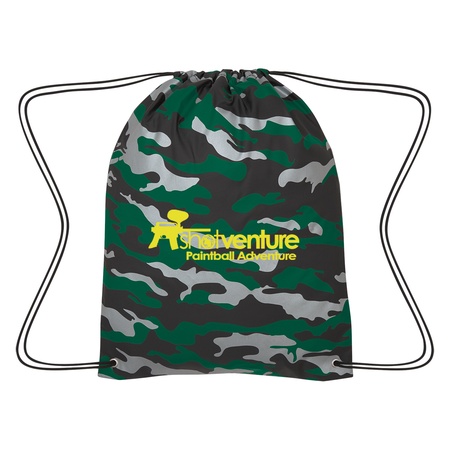 Reflective Camo Drawstring Sports Pack with Imprint