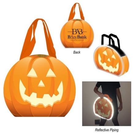 Reflective Halloween Pumpkin Personalized Tote Bags
