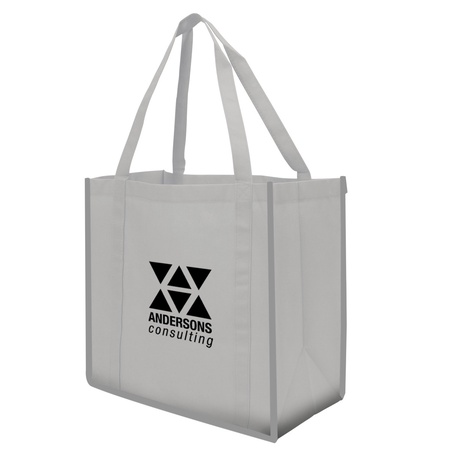 Reflective Large Non-Woven Grocery Tote Bag