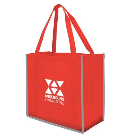 Reflective Large Non-Woven Grocery Tote Bag