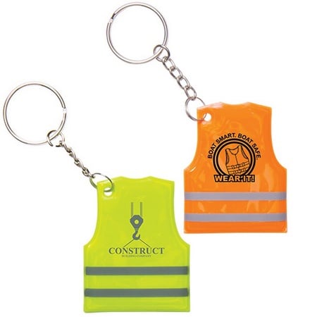 Imprinted Reflective Safety Vest Keytags