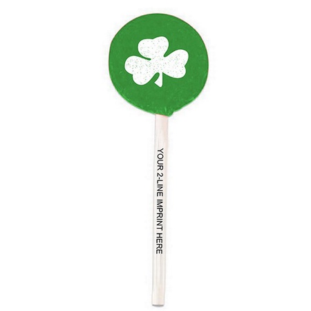 Shamrock Lollipops with Imprinted Sticks
