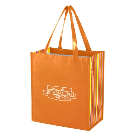 Shiny Laminated Non-Woven Custom Shopper Tote Bags