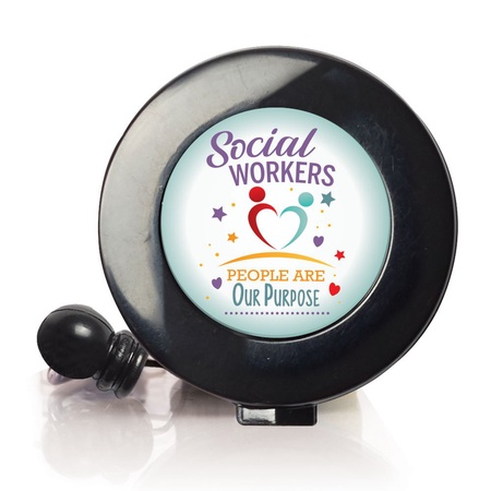 Social Workers: People Are Our Purpose Retractable Badge Holder