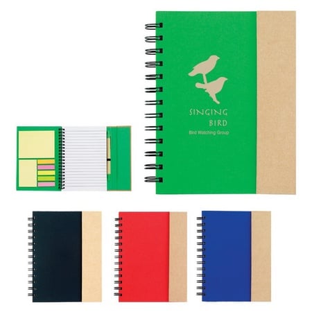 Imprinted Spiral Notebook with Sticky Notes & Flags