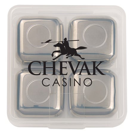 Stainless Steel Ice Cubes in Custom Printed Case