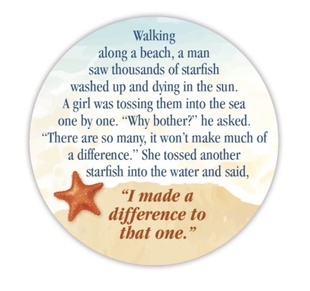 One Person Can Make A Difference Starfish Candle