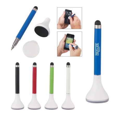 Custom Stylus Pen Stand With Screen Cleaner