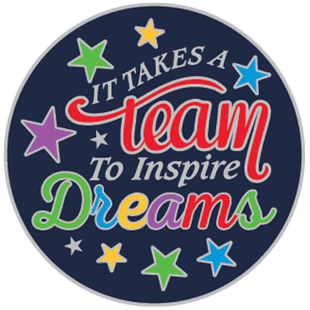 It Takes a Team to Inspire Dreams Lapel Pin with Presentation Card