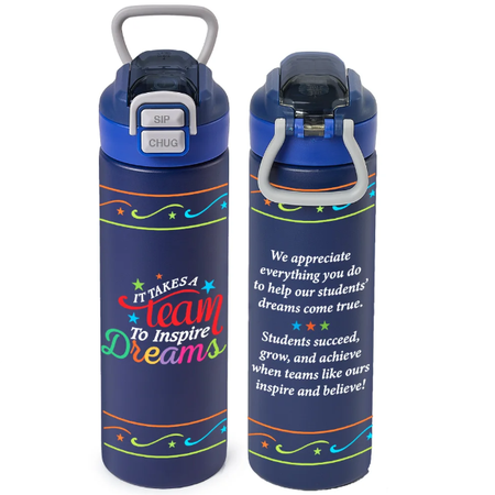 It Takes a Team to Inspire Dreams Sip n' Chug Stainless-Steel Bottle