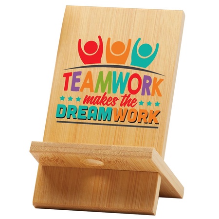 Teamwork Bamboo Phone Stand Gift