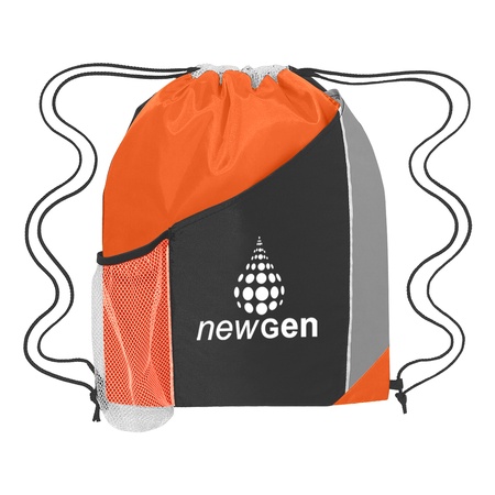 Personalized Tri-Color Drawstring Sports Backpacks