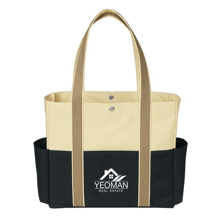 Tri-Color Pockets Promotional Tote Bags